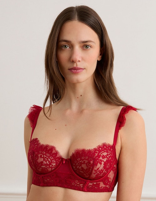 Brassiere balconette con copa para mujer 1