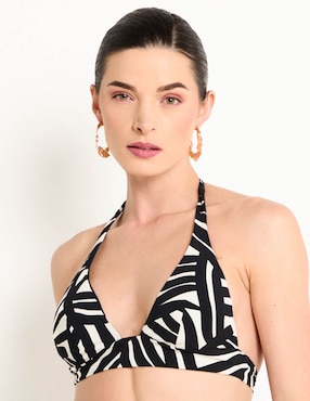 Top bikini Etam estampado con copa triangular para mujer