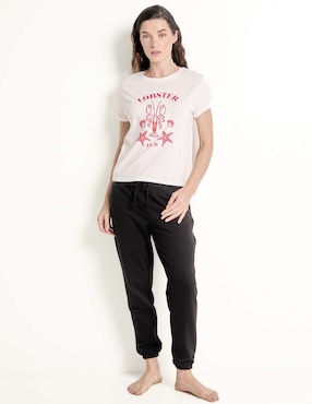 Playera pijama Etam estampado gráfico para mujer