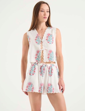 Playera pijama Etam estampado floral para mujer