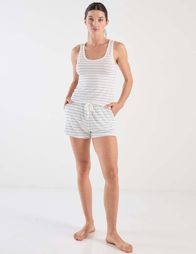 Playera pijama Etam estampado a rayas para mujer