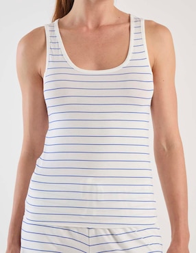 Playera pijama Etam estampado a rayas para mujer