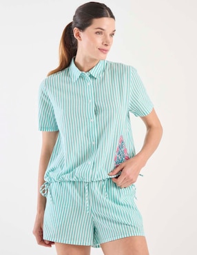 Playera pijama Etam estampado a rayas para mujer