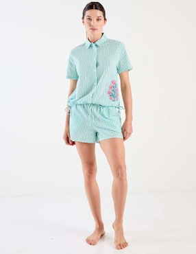 Playera pijama Etam estampado a rayas para mujer