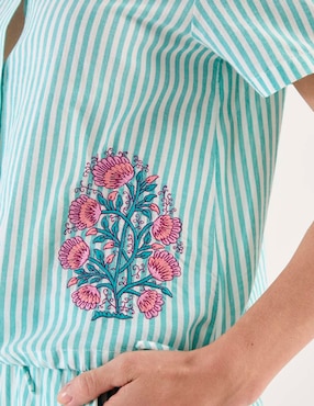 Playera pijama Etam estampado a rayas para mujer