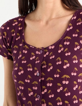 Playera pijama Etam estampado floral para mujer