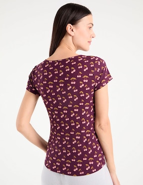 Playera pijama Etam estampado floral para mujer
