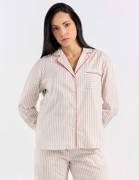 Playera pijama Etam estampado a rayas para mujer