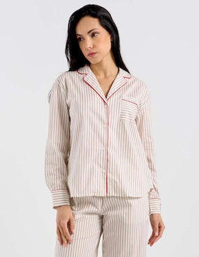 Playera pijama Etam estampado a rayas para mujer