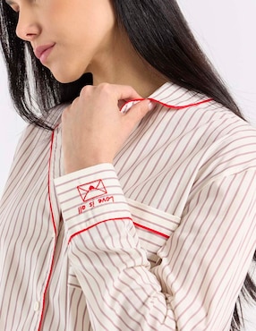 Playera pijama Etam estampado a rayas para mujer