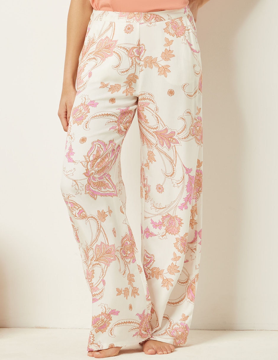 Pantalón pijama estampado floral de algodón para mujer | Liverpool.com.mx