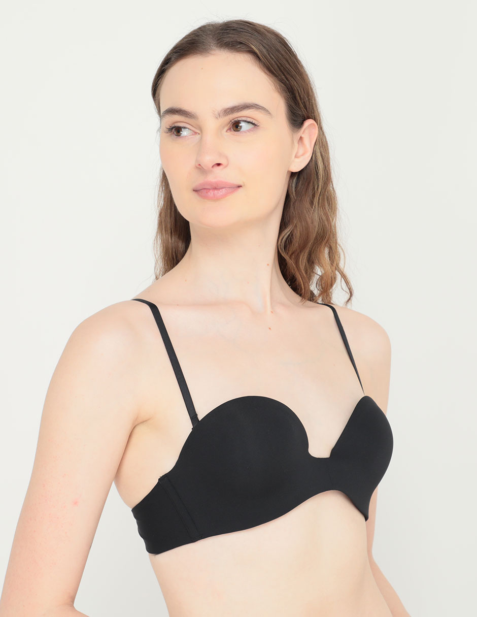 BRASSIERE INVISIBLE, 34A, NEGRO