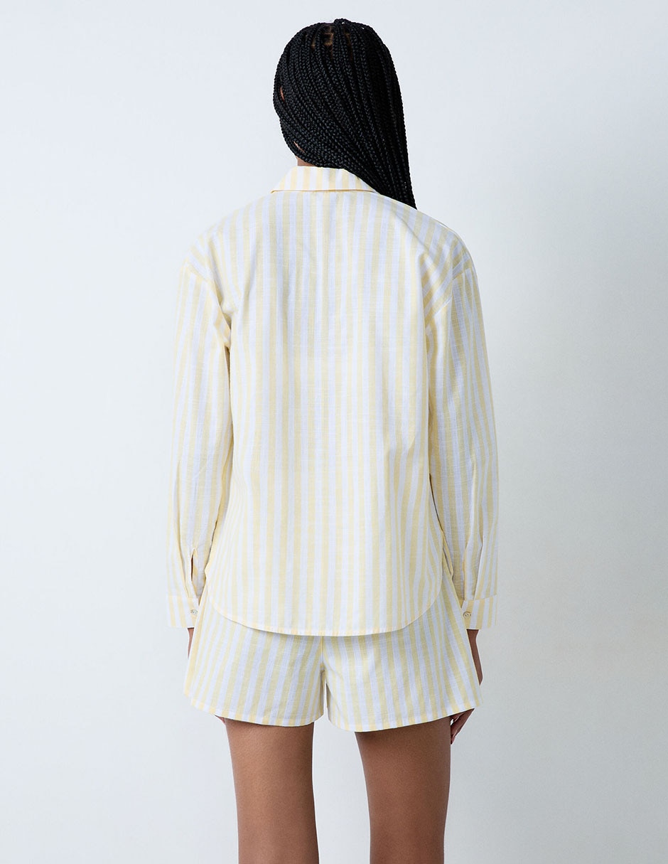 Playera pijama estampado a rayas para mujer 2