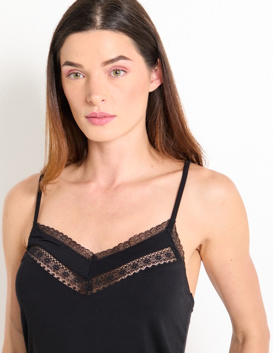 PIJAMA PLAYERA ALBANE S/MANG, G, NEGRO