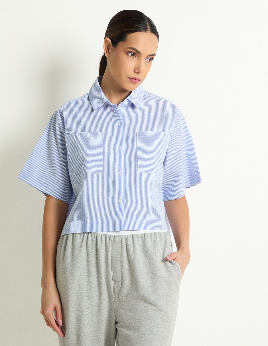 Playera pijama a rayas para mujer Playera pijama a rayas para mujer