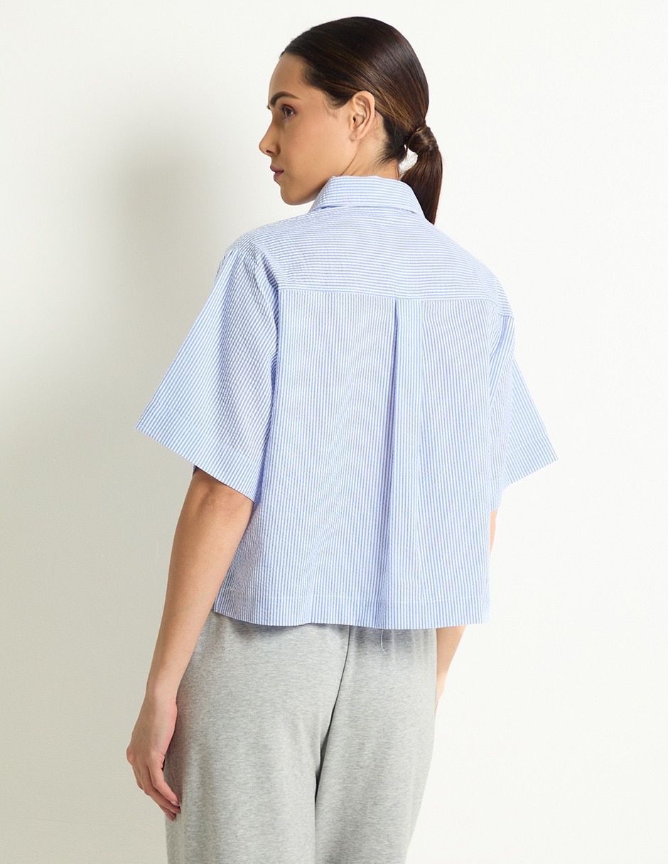 Playera pijama estampado a rayas para mujer 2