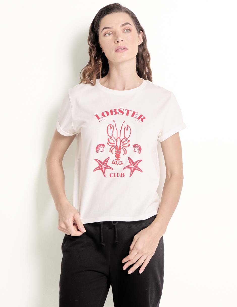 Playera pijama estampado gráfico para mujer Playera pijama estampado gráfico para mujer