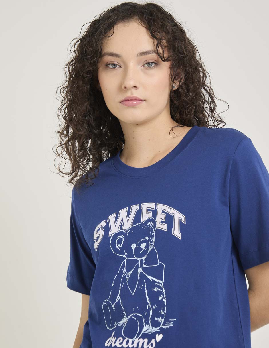 Playera pijama estampada para mujer 4