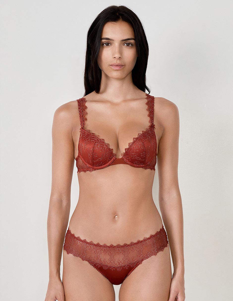 Brassiere demi con copa para mujer 1