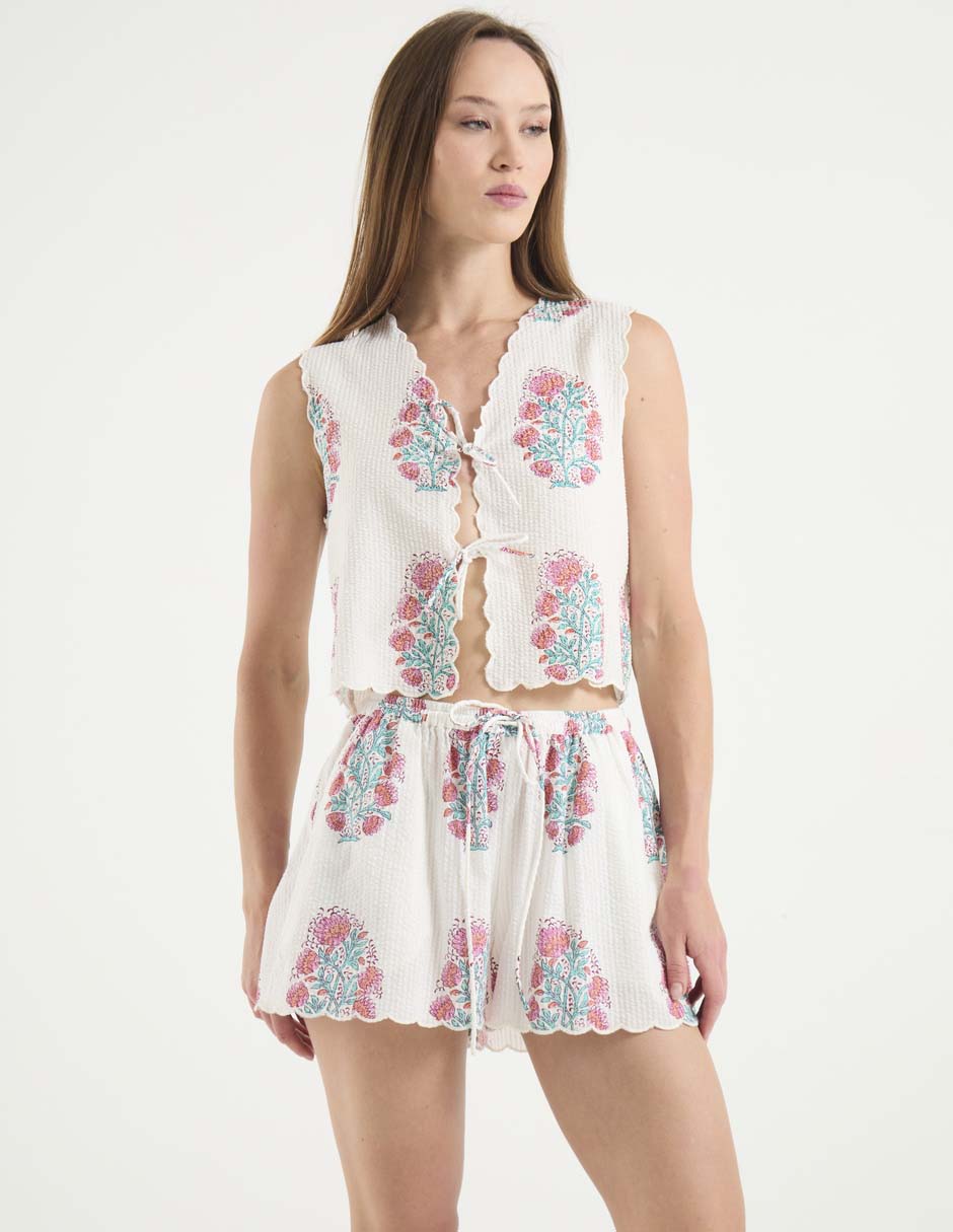 Playera pijama floral para mujer