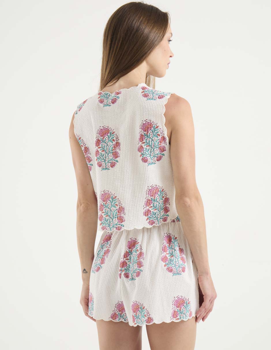 Playera pijama estampado floral para mujer 2