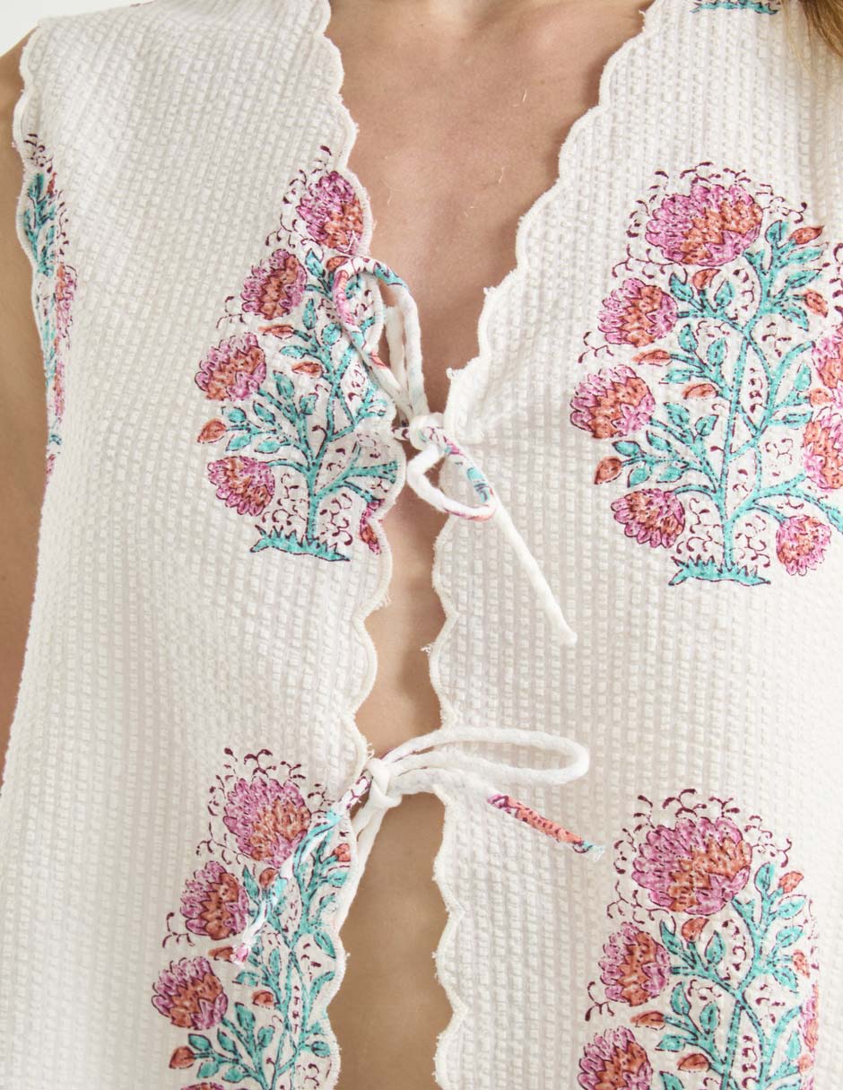 Playera pijama estampado floral para mujer 4
