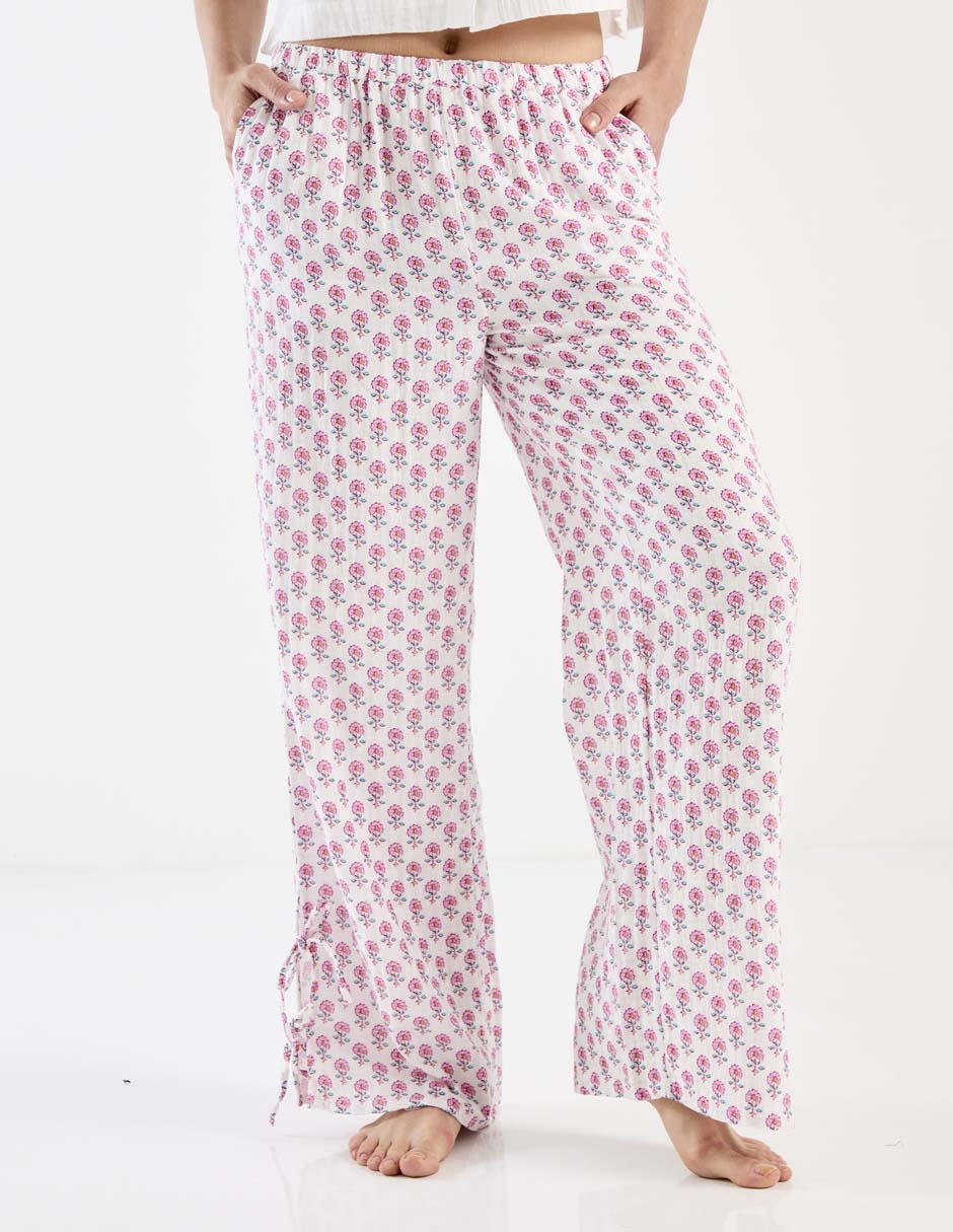 Pantalón pijama de algodón para mujer