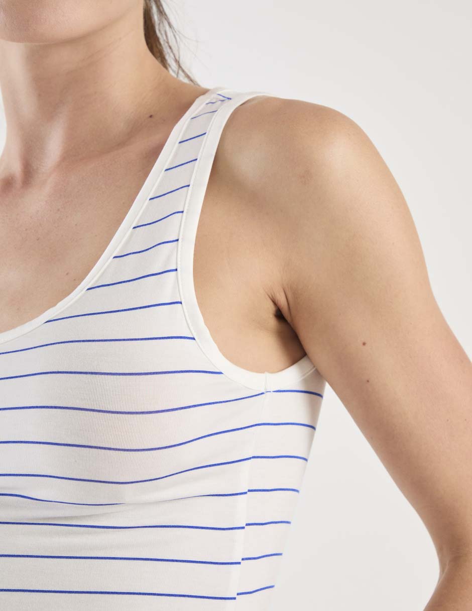 Playera pijama estampado a rayas para mujer 4