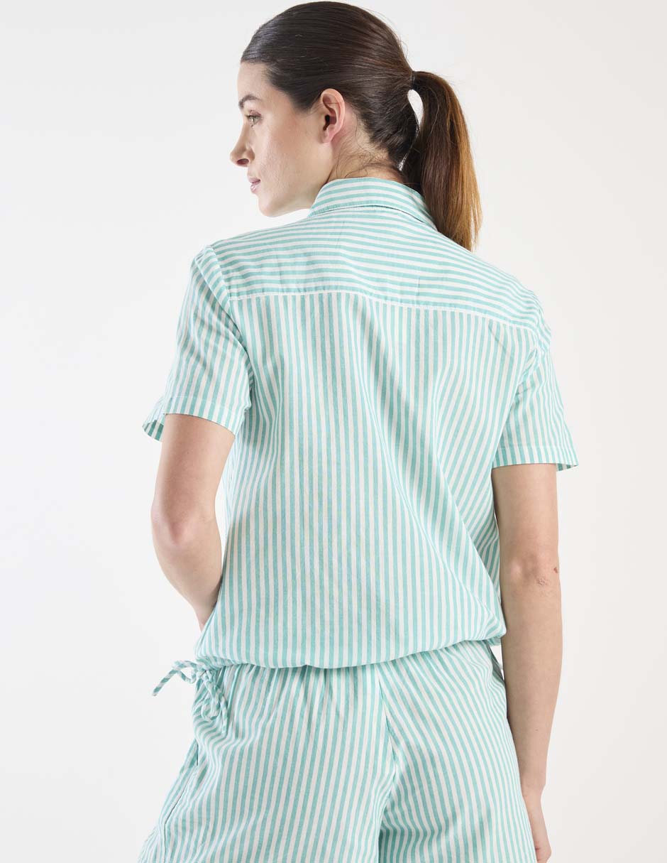 Playera pijama estampado a rayas para mujer 2