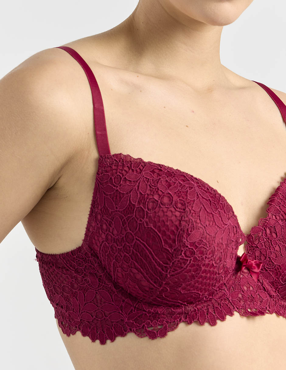 Brassiere demi copa preformada para mujer 4