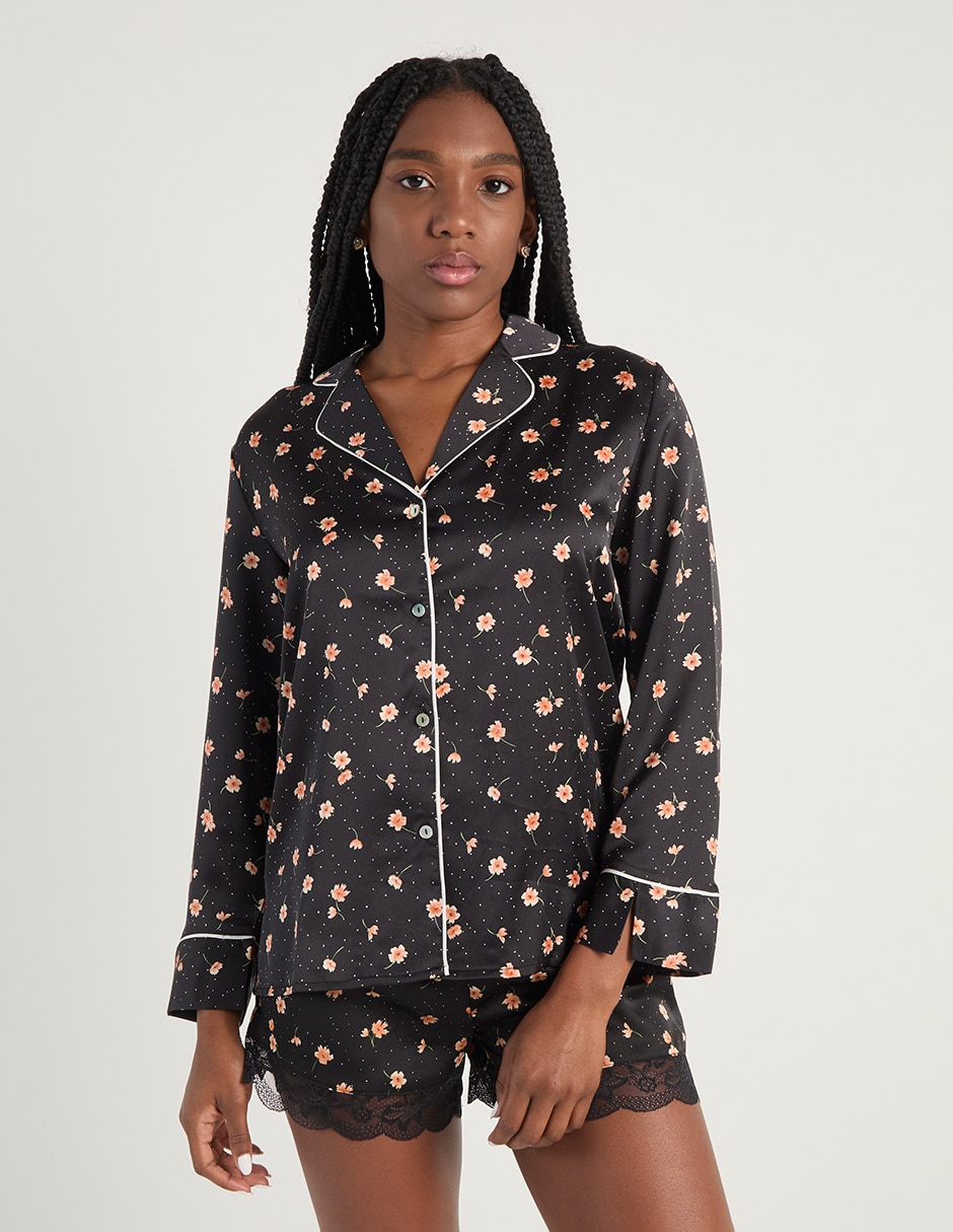 Playera pijama estampado floral para mujer Playera pijama estampado floral para mujer