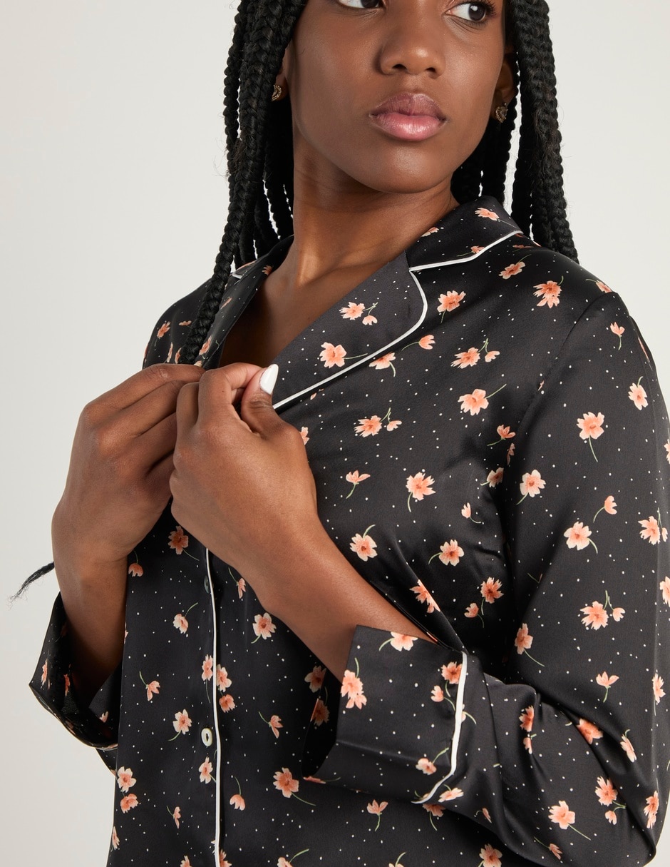 Playera pijama estampado floral para mujer 4