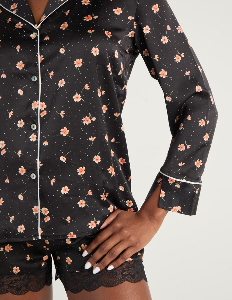 Playera pijama estampado floral para mujer 5