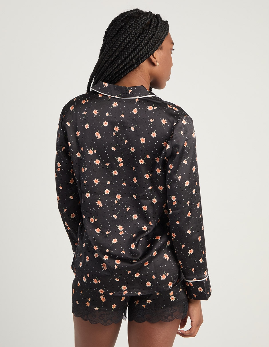 Playera pijama estampado floral para mujer 6
