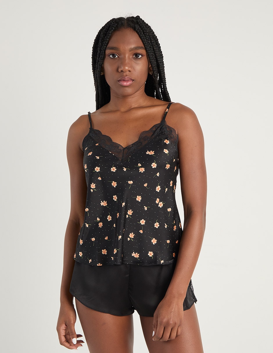 Short pijama de satín para mujer 2