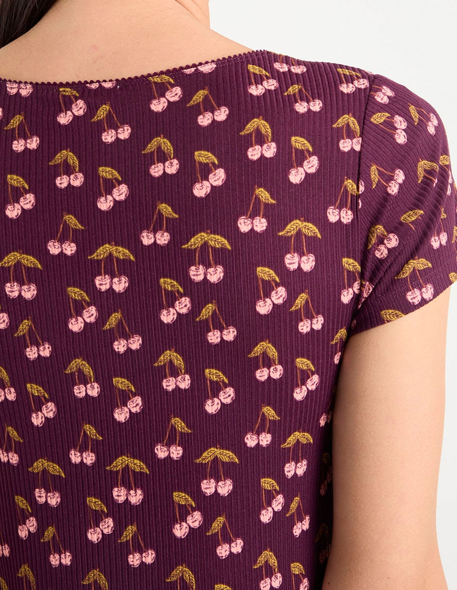 Playera pijama estampado floral para mujer 5