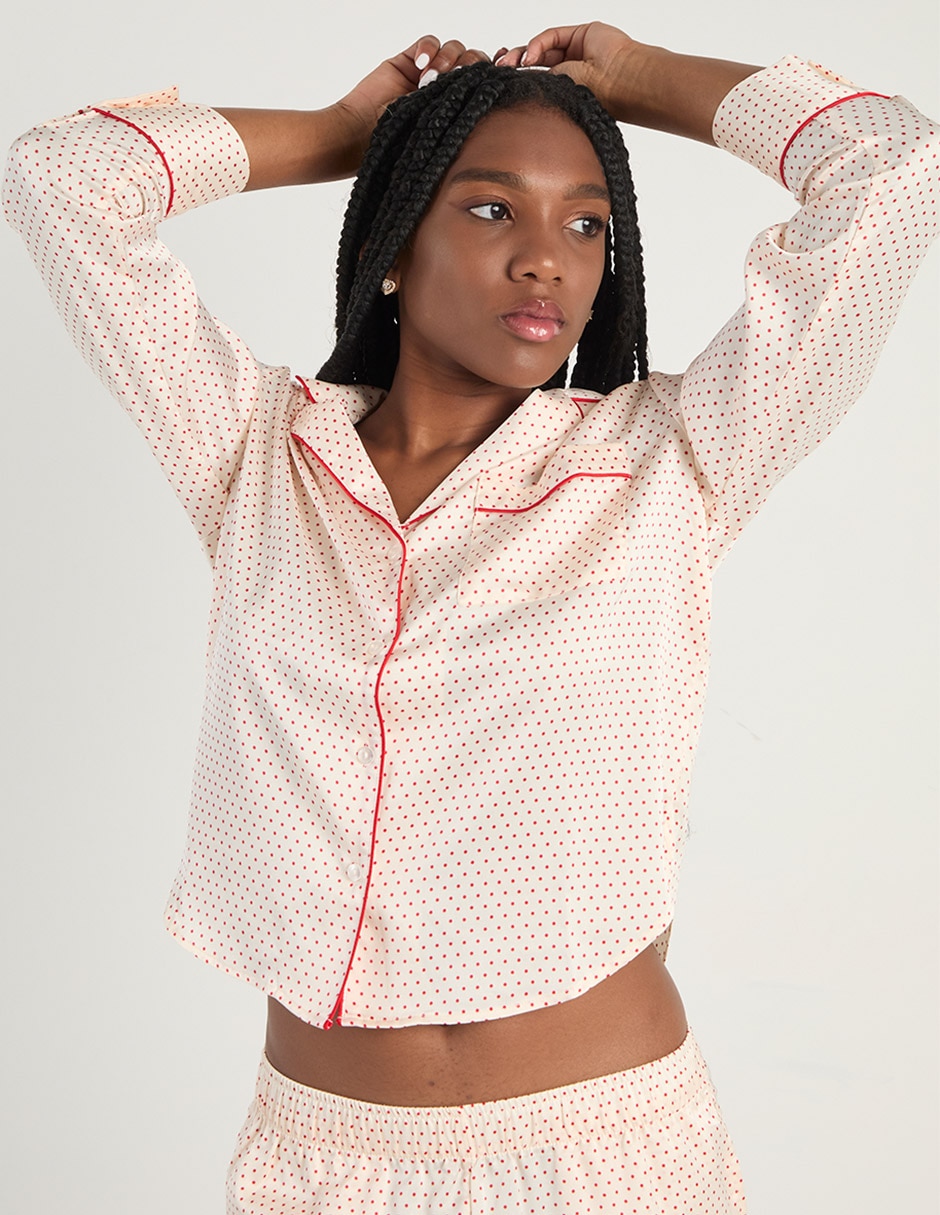 Playera pijama estampado microprint para mujer 2